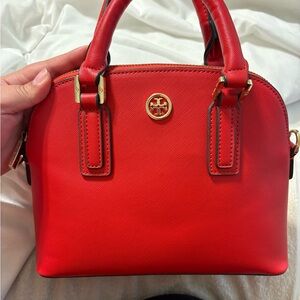 Tory Burch Red Mini Bag with Gold Accents